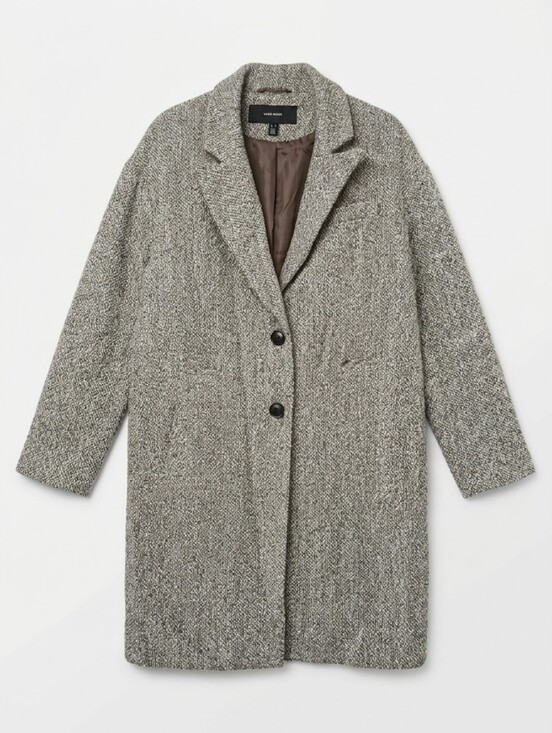 Vero Moda Jackets & Blazers - VERO MODA Brown Textured Bouclé Longline Coat Jacket - Women's Size M